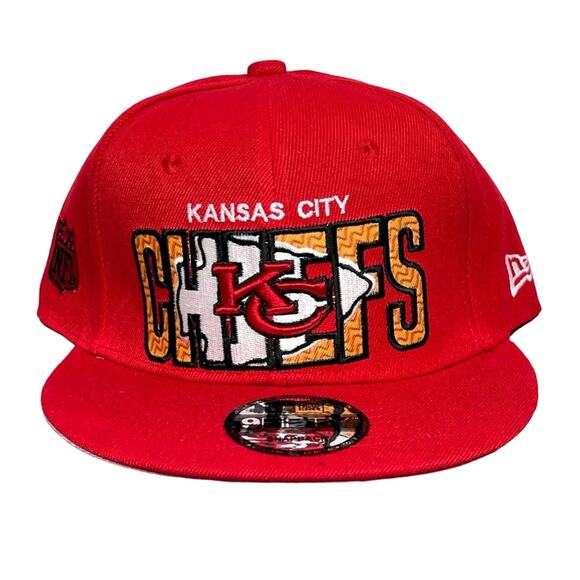 NEW NFL KANSAS CITY CHIEFS New Era 9Fifty Red Embroidered Logo Snapback Wool Hat - Picture 1 of 4